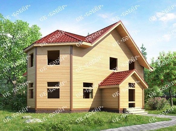 Сруб коттеджа из бруса 11х12