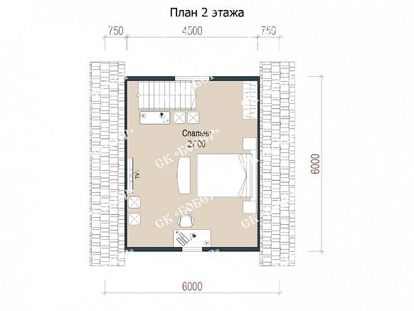Дом из бруса 6х7.5. фото